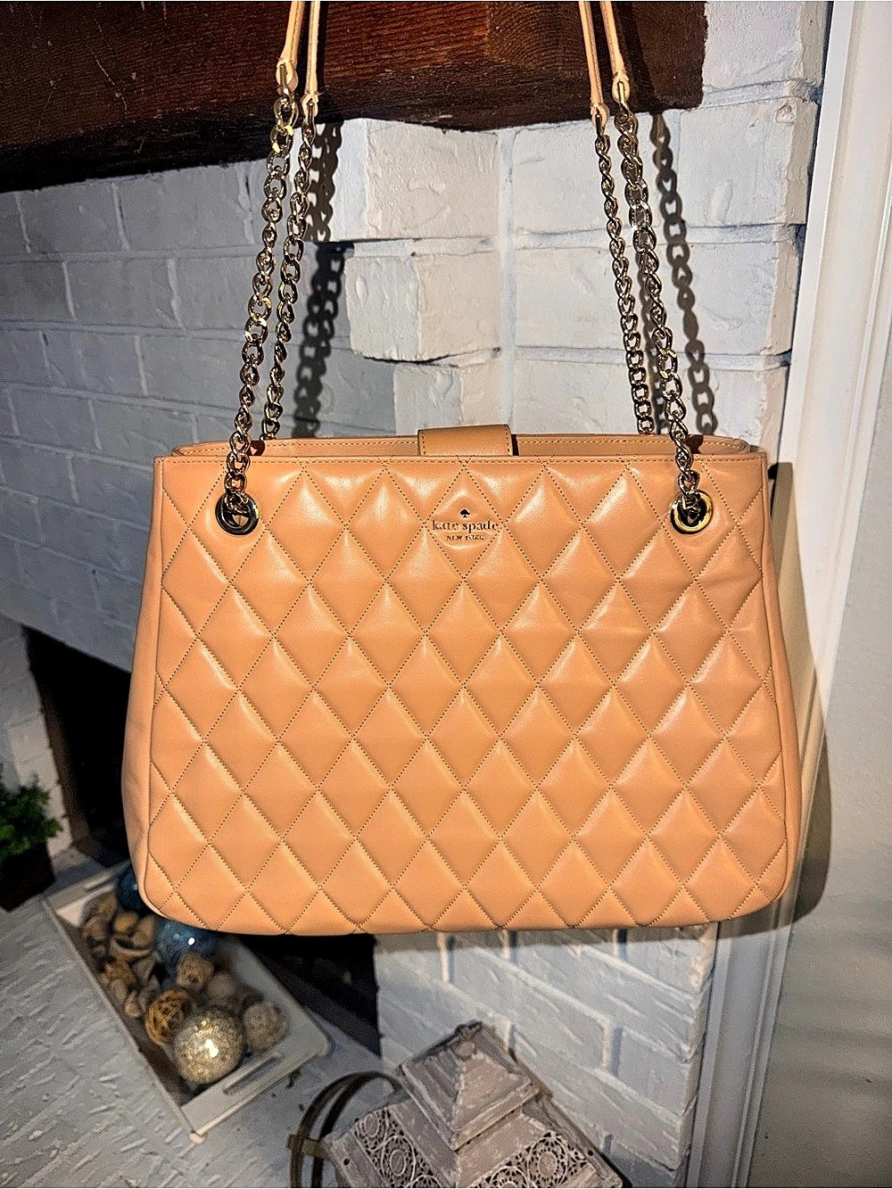 Kate Spade Quilted Tote in taupe